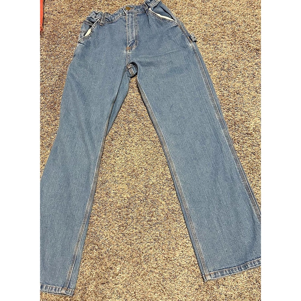 Boys Carhartt Utility Carpenter Jeans 14 Adjustable Waist Blue